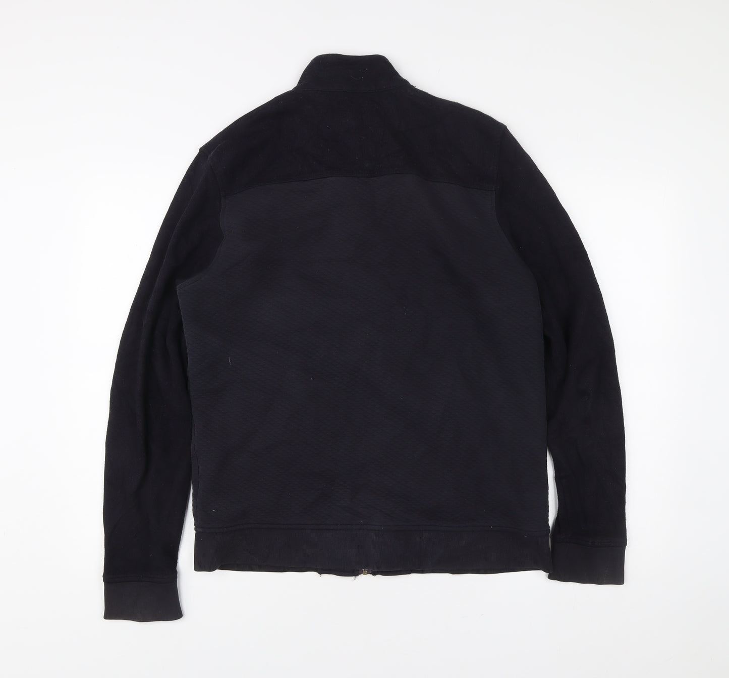 Ted Baker Men’s Black L Jacket Cotton Blend Full Zip Stand Collar