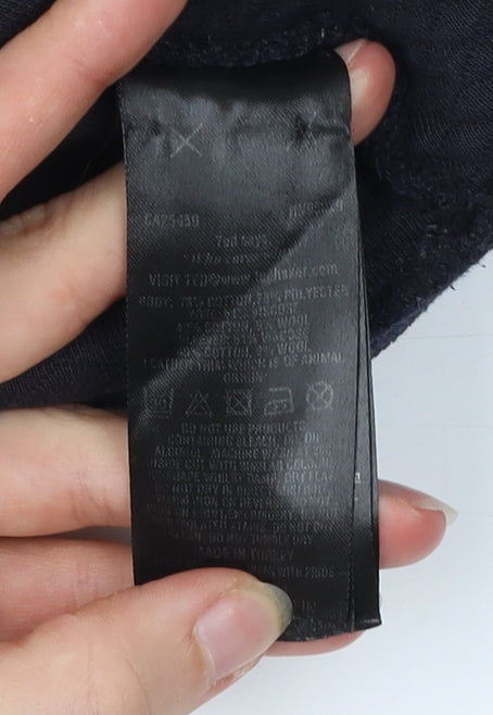 Ted Baker Men’s Black L Jacket Cotton Blend Full Zip Stand Collar