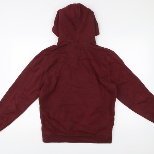 Jack Wills Men's Red Small Pullover Hoodie Logo Print Cotton Blend