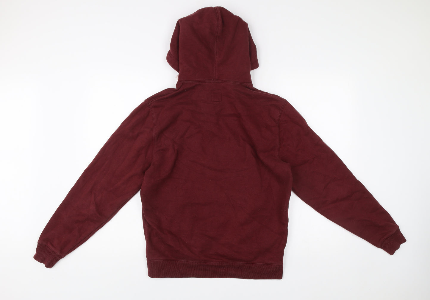 Jack Wills Men's Red Small Pullover Hoodie Logo Print Cotton Blend