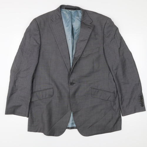 Impressions Men's Grey Wool Blazer Jacket 44/M Notch Lapel