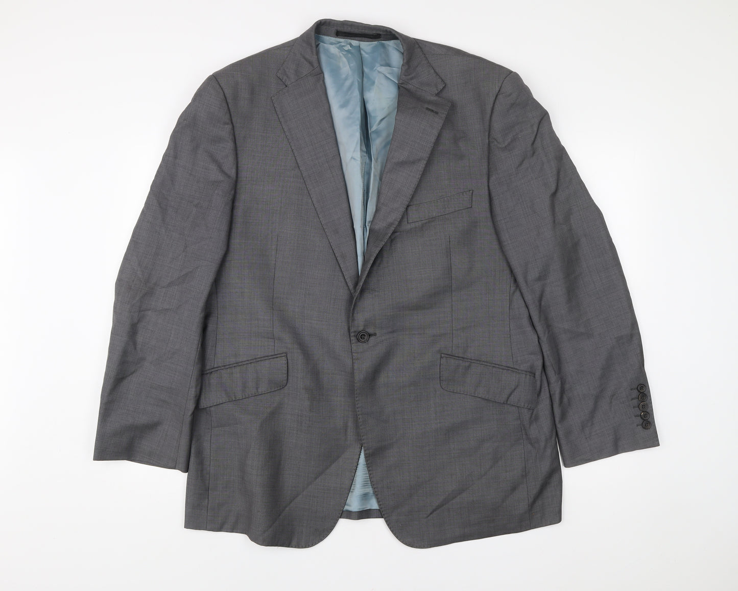 Impressions Men's Grey Wool Blazer Jacket 44/M Notch Lapel