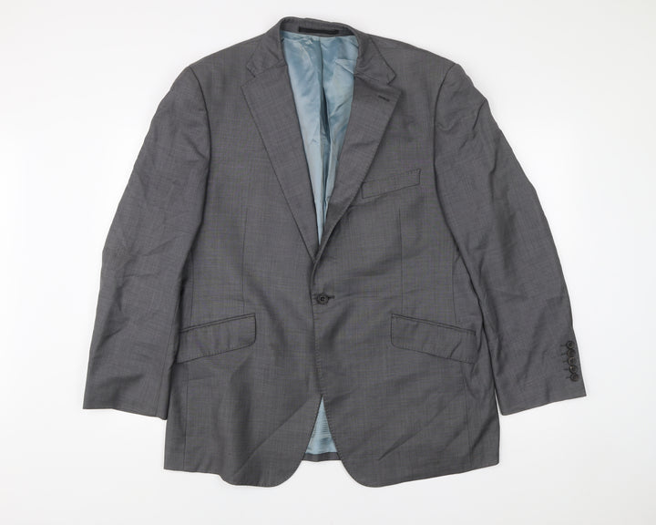 Impressions Men's Grey Wool Blazer Jacket 44/M Notch Lapel