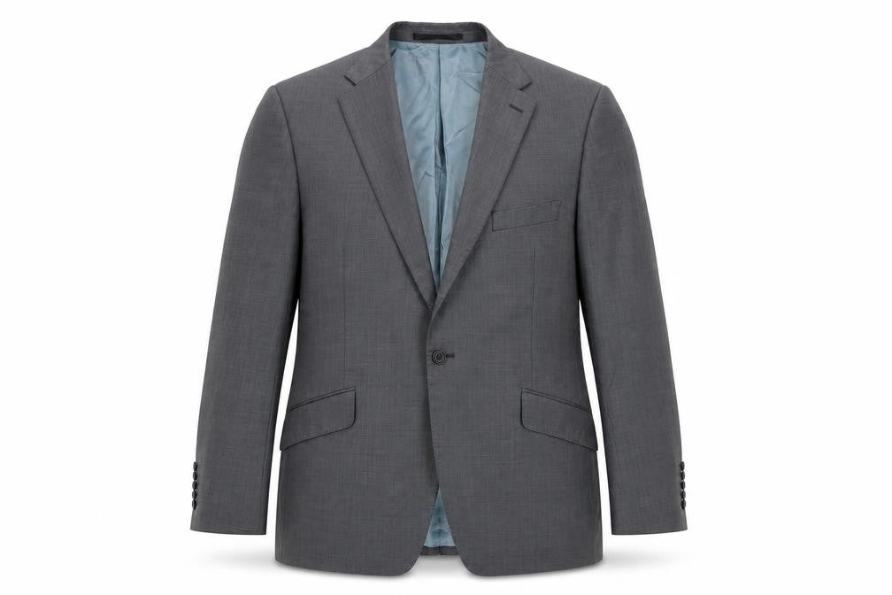 Front view of Impressions Men's Grey Wool Blazer Jacket 44/M Notch Lapel