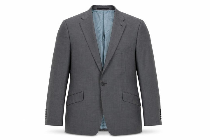 Front view of Impressions Men's Grey Wool Blazer Jacket 44/M Notch Lapel