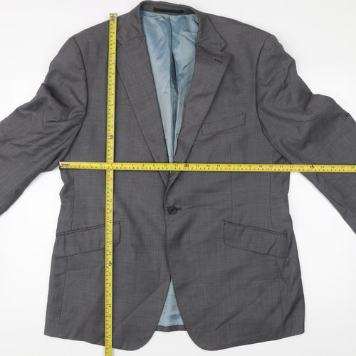 Impressions Men's Grey Wool Blazer Jacket 44/M Notch Lapel