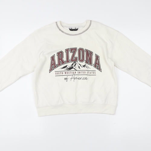 New Look Girls White Arizona Sweatshirt Age 12-13 Graphic Pullover