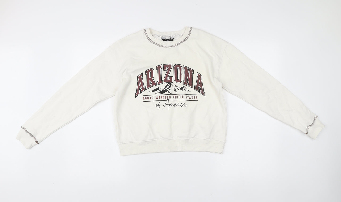 New Look Girls White Arizona Sweatshirt Age 12-13 Graphic Pullover