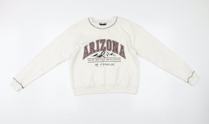 New Look Girls White Arizona Sweatshirt Age 12-13 Graphic Pullover