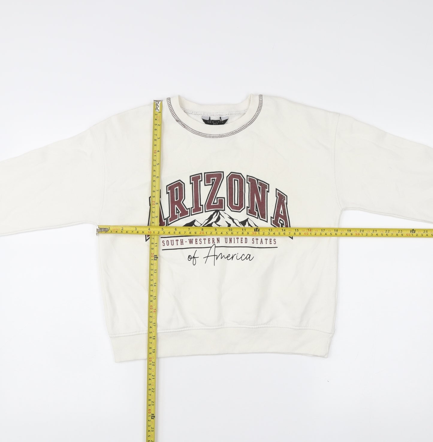 New Look Girls White Arizona Sweatshirt Age 12-13 Graphic Pullover