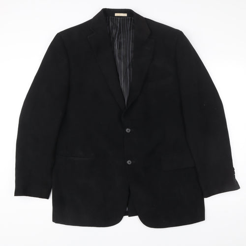 Greenwoods Men’s Black Blazer 44 Regular Fit Two-Button Jacket