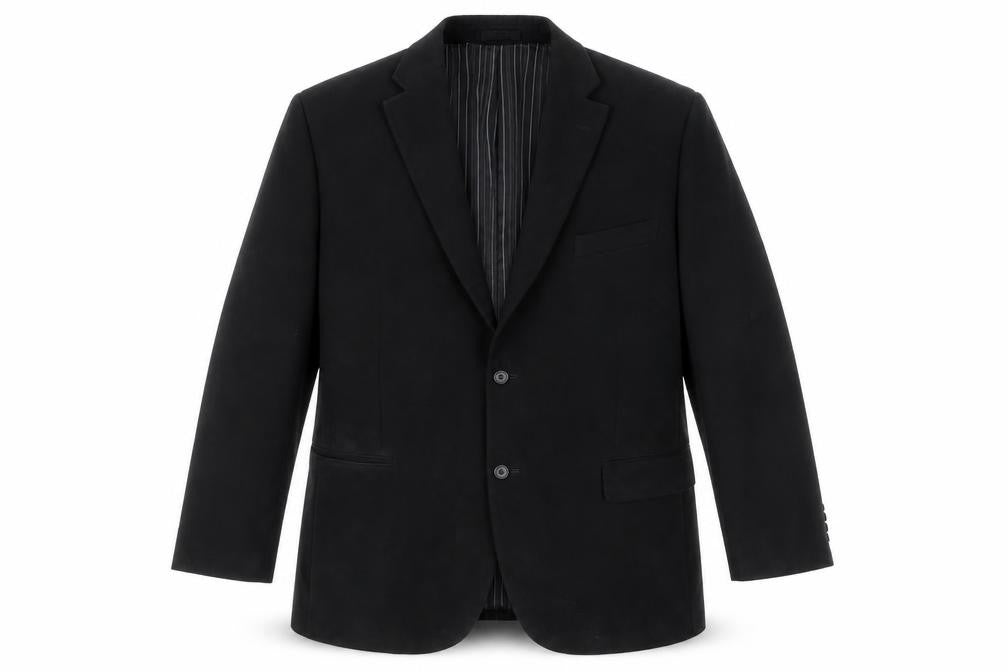 Front view of Greenwoods Men’s Black Blazer 44 Regular Fit Two-Button Jacket