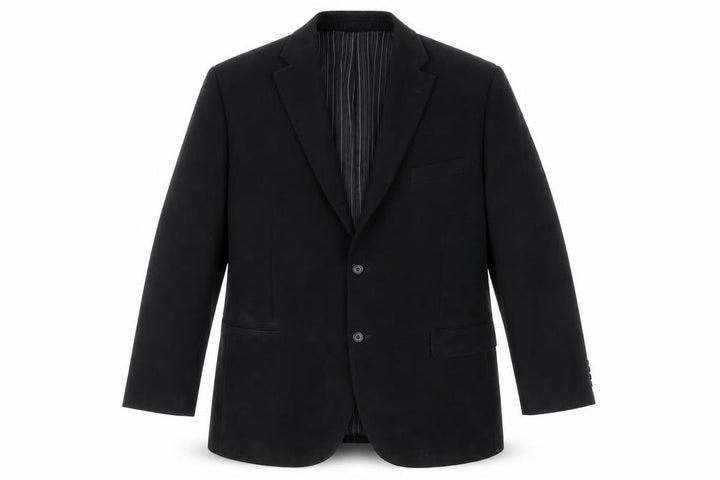 Front view of Greenwoods Men’s Black Blazer 44 Regular Fit Two-Button Jacket