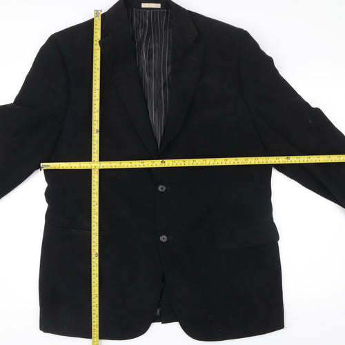 Greenwoods Men’s Black Blazer 44 Regular Fit Two-Button Jacket