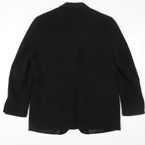 Greenwoods Men’s Black Blazer 44 Regular Fit Two-Button Jacket