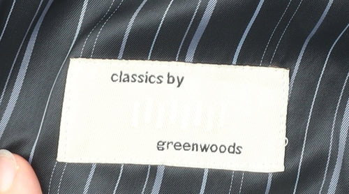 Greenwoods Men’s Black Blazer 44 Regular Fit Two-Button Jacket