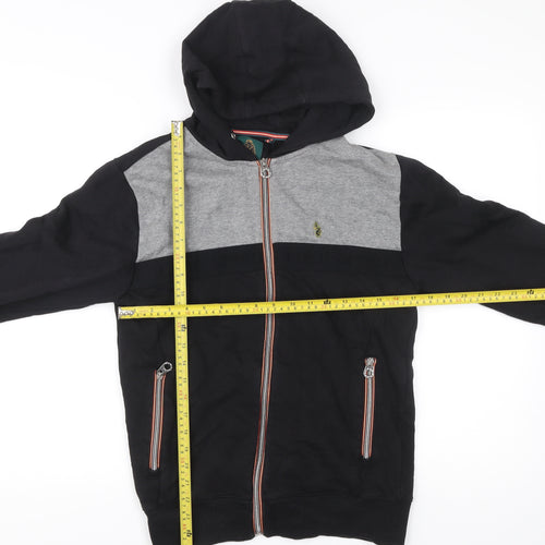 Luke Sport Men’s Black Grey Full Zip Hoodie Size S Cotton