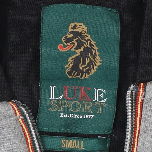 Luke Sport Men’s Black Grey Full Zip Hoodie Size S Cotton