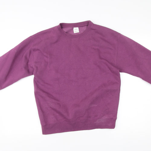 Zara Girls Purple Cotton Blend Long Sleeve Crew Neck Sweatshirt 13-14Y