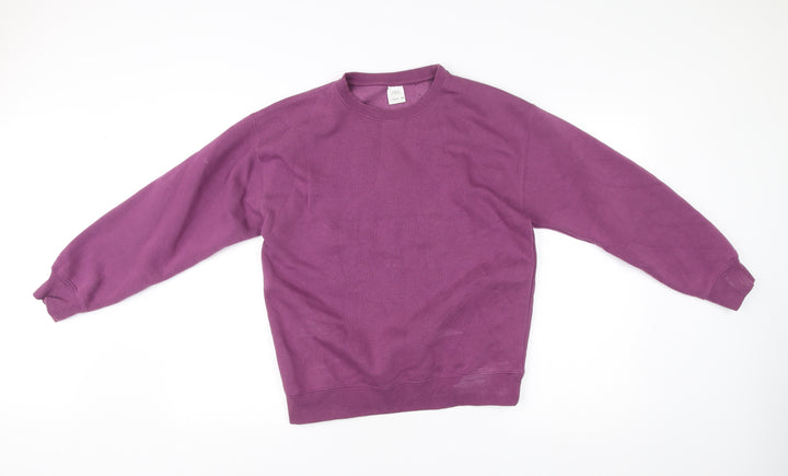 Zara Girls Purple Cotton Blend Long Sleeve Crew Neck Sweatshirt 13-14Y
