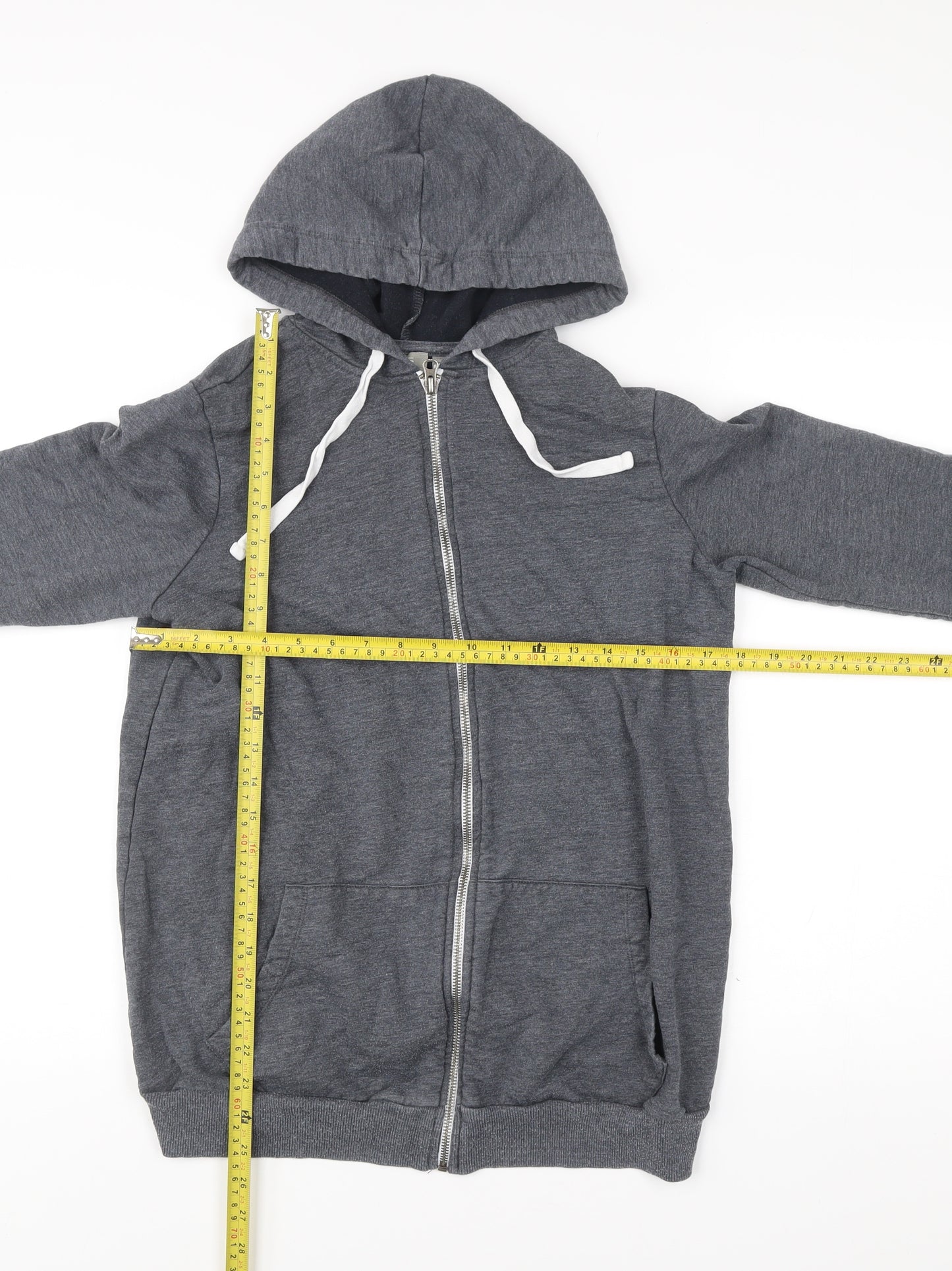 ASOS Women’s Grey Full Zip Hoodie Size 8 Regular Fit Casual