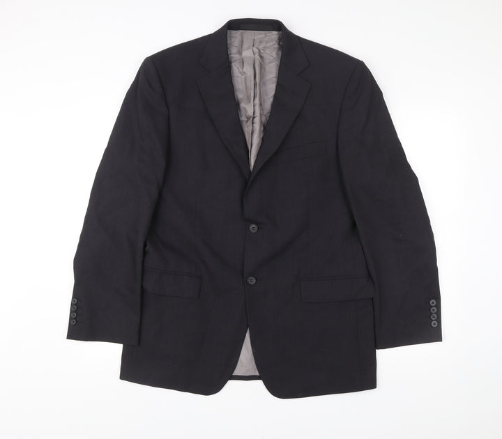 Marks and Spencer Mens Charcoal Grey Wool Suit Jacket 40in Chest Regular Fit