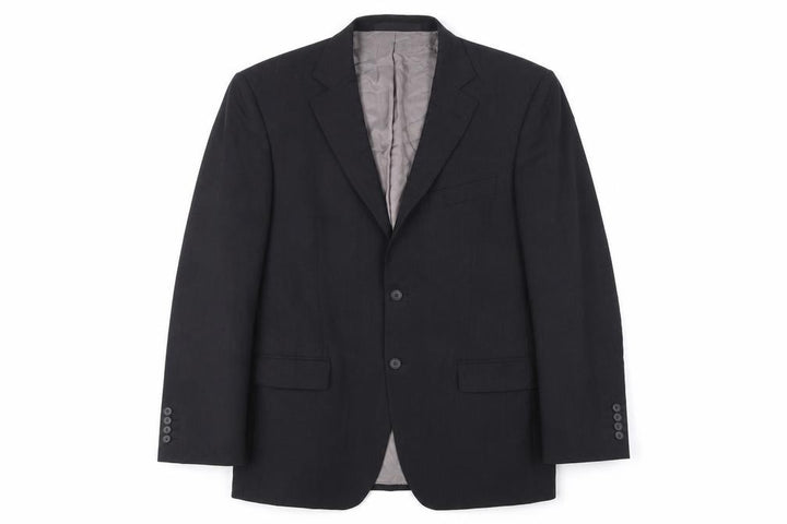 Front view of Marks & Spencer men’s charcoal grey wool suit jacket 40in chest regular fit