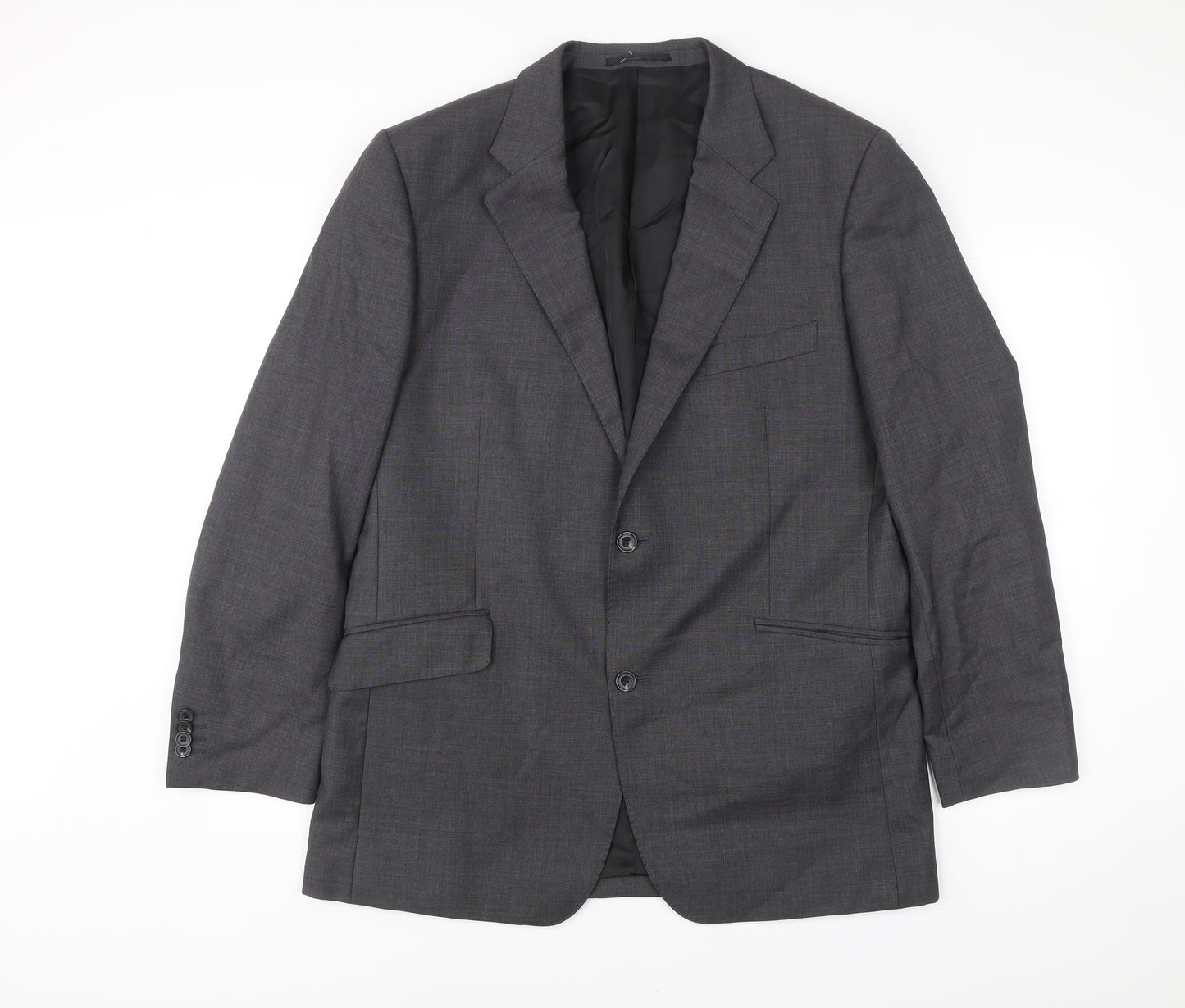 T.M. Lewin Men's Grey Wool Blazer Jacket Size 44R Formal Classic
