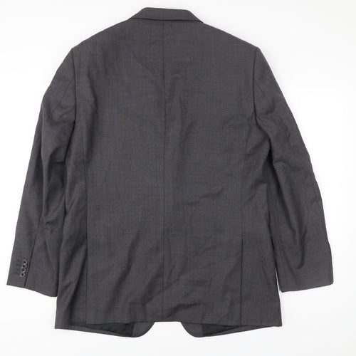 T.M. Lewin Men's Grey Wool Blazer Jacket Size 44R Formal Classic