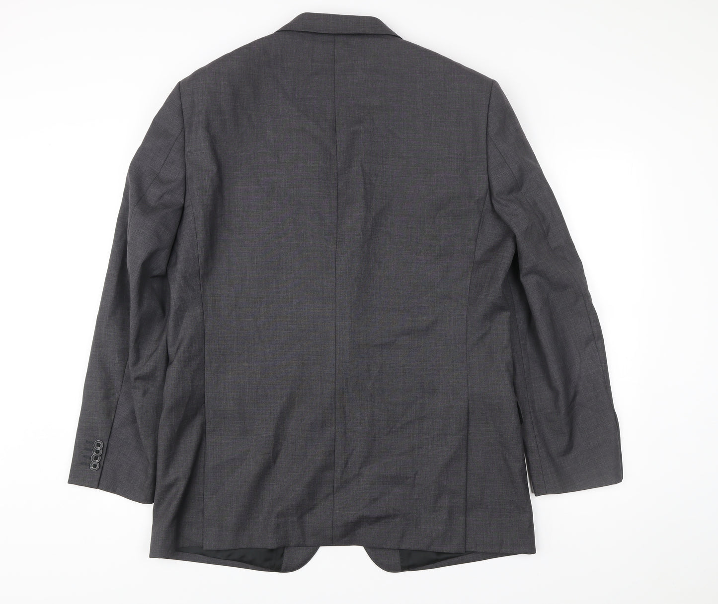 T.M. Lewin Men's Grey Wool Blazer Jacket Size 44R Formal Classic