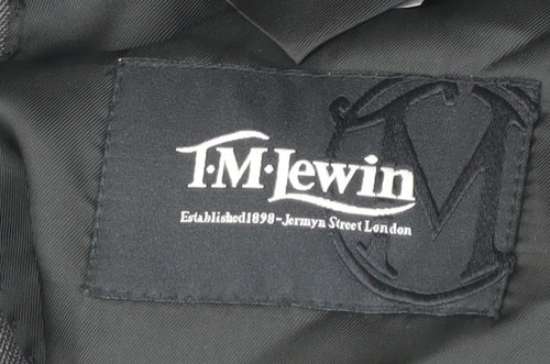 T.M. Lewin Men's Grey Wool Blazer Jacket Size 44R Formal Classic