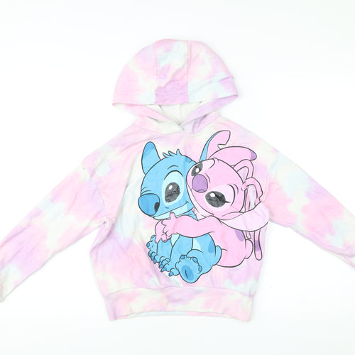 Disney Girls Multicoloured Tie-Dye Lilo & Stitch Pullover Hoodie 10-11Y