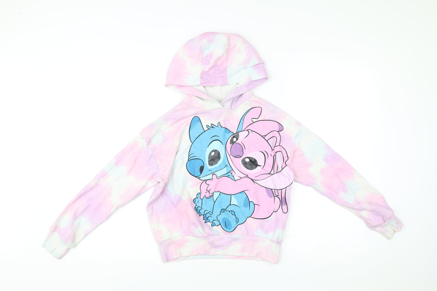 Disney Girls Multicoloured Tie-Dye Lilo & Stitch Pullover Hoodie 10-11Y
