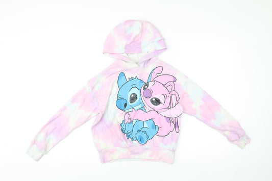 Disney Girls Multicoloured Tie-Dye Lilo & Stitch Pullover Hoodie 10-11Y