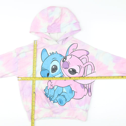 Disney Girls Multicoloured Tie-Dye Lilo & Stitch Pullover Hoodie 10-11Y