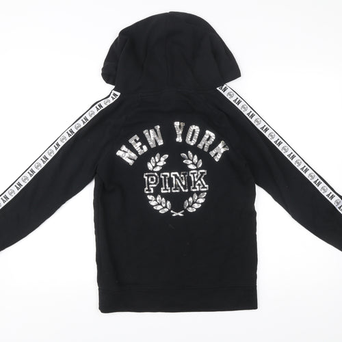 Victoria’s Secret PINK Women’s Black Pullover Hoodie S Sequin Logo