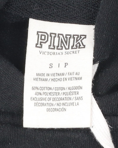 Victoria’s Secret PINK Women’s Black Pullover Hoodie S Sequin Logo