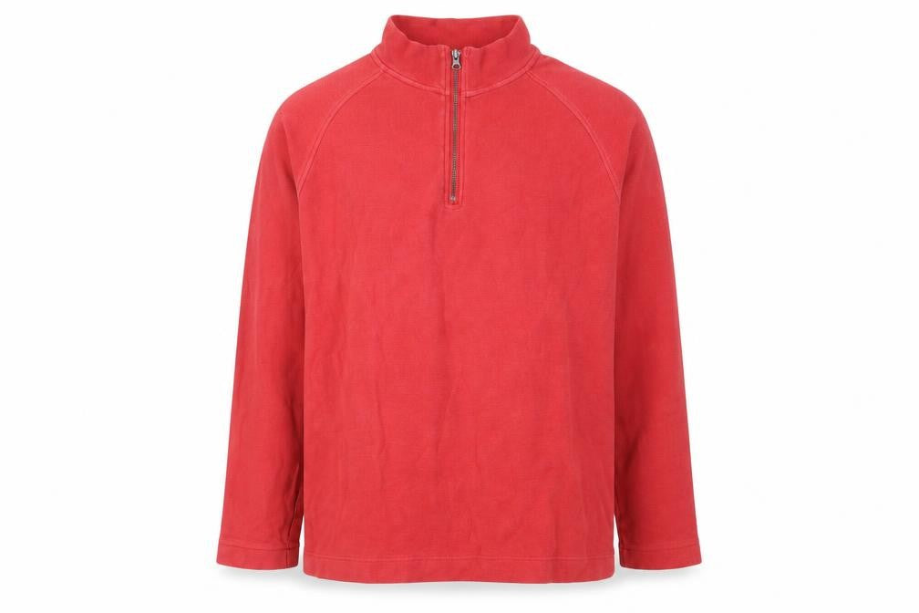 Front view of Gap Men’s Red 1/4 Zip Mock Neck Sweatshirt, size M, Cotton