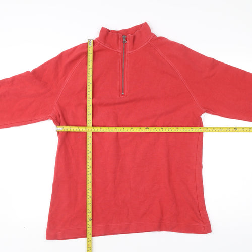 Gap Men’s Red 1/4 Zip Mock Neck Sweatshirt Size M Cotton