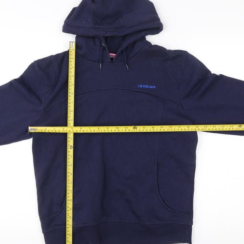 LA Gear Womens Navy Hoodie Size 10 Pullover Cotton Blend