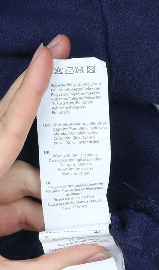 LA Gear Womens Navy Hoodie Size 10 Pullover Cotton Blend