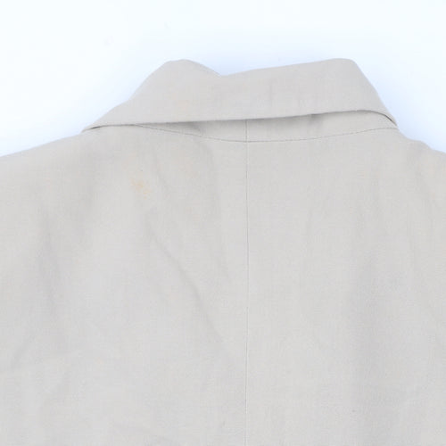New Look Women’s Beige Short Sleeve Blazer UK 12 Buttoned Workwear