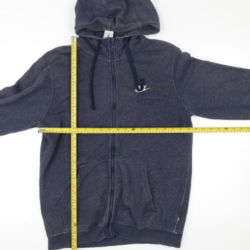 Nike Men's Blue Full Zip Hoodie Size M Cotton Blend Casual