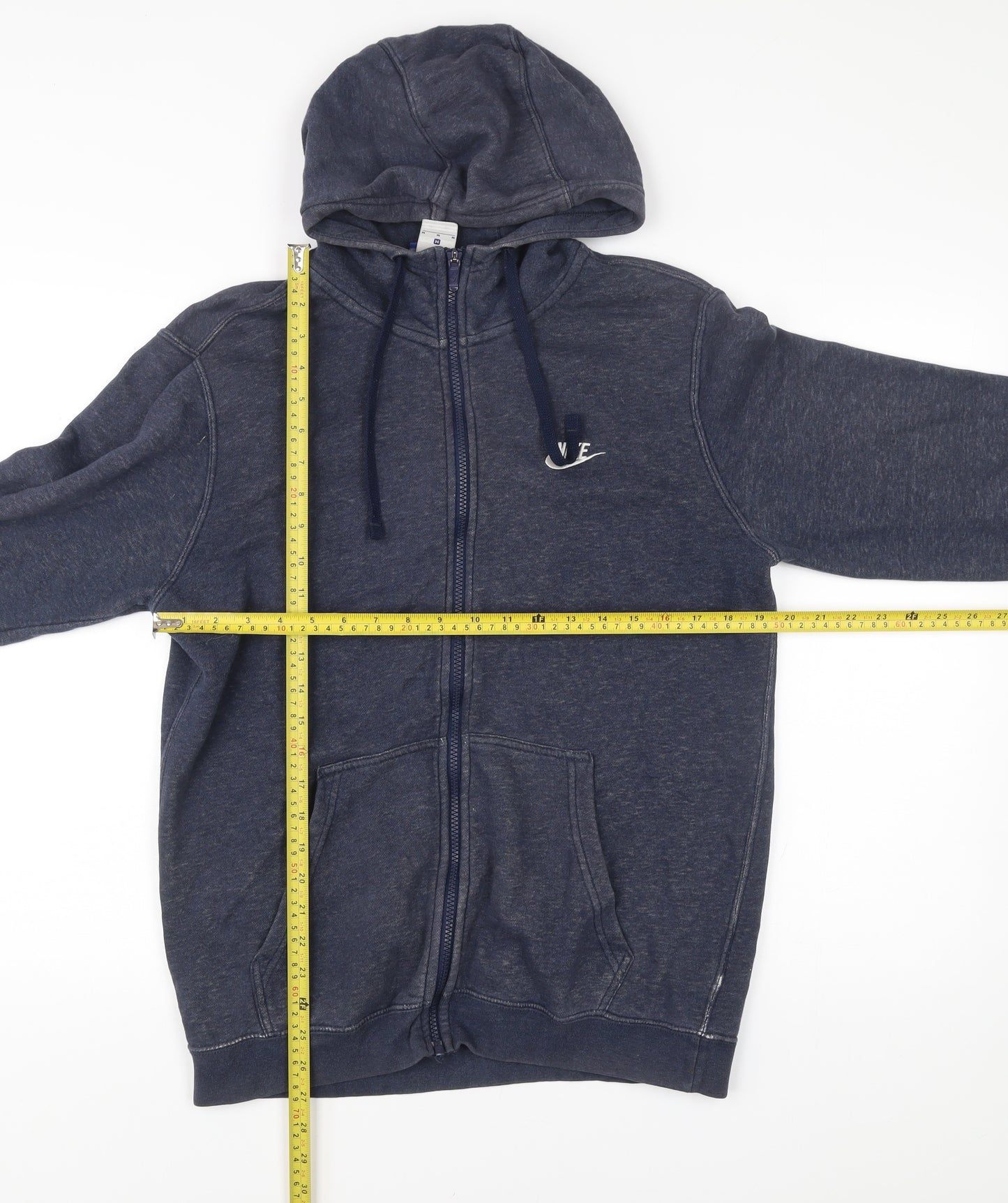Nike Men's Blue Full Zip Hoodie Size M Cotton Blend Casual