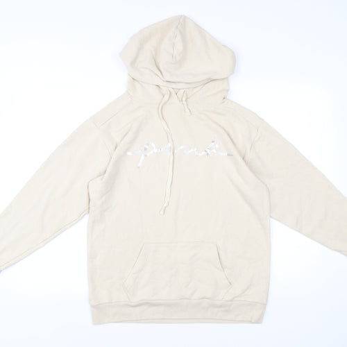 Victoria's Secret PINK Women’s Beige Sequin Logo Hoodie XS