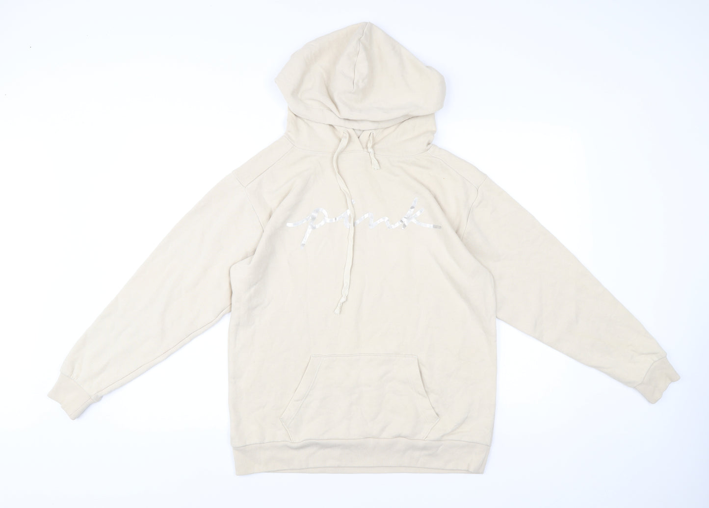 Victoria's Secret PINK Women’s Beige Sequin Logo Hoodie XS