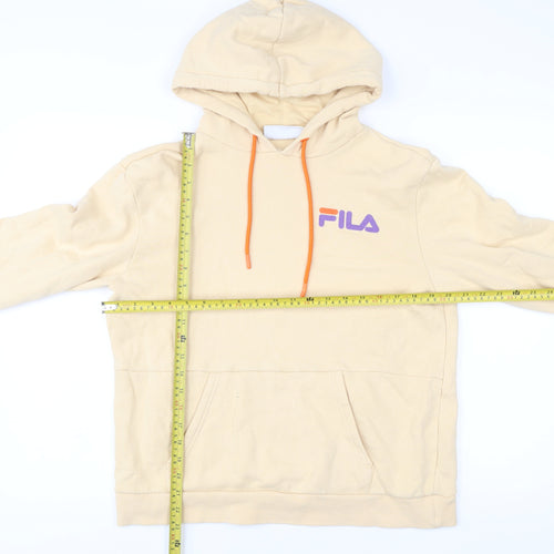 Fila Men’s Beige Pullover Hoodie Small Logo Hooded Sweatshirt
