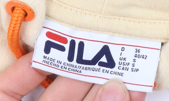 Fila Men’s Beige Pullover Hoodie Small Logo Hooded Sweatshirt