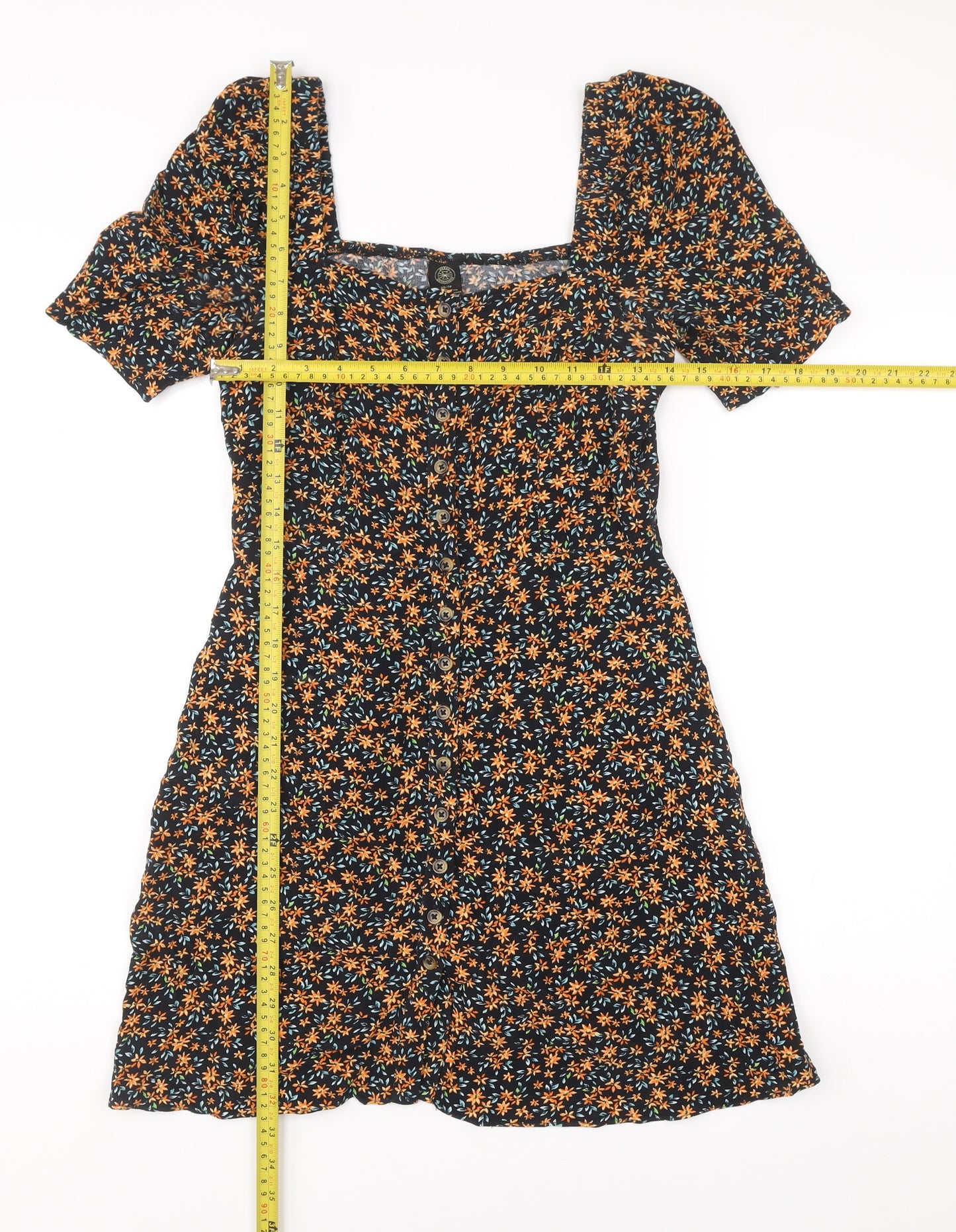 Urban Outfitters Women’s Multicoloured XS Floral Puff Sleeve A-Line Dress