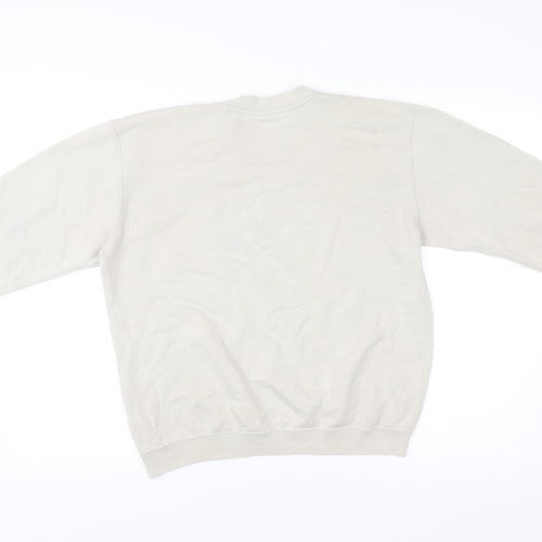 Reebok Boys Beige Pullover Sweatshirt 14 Years Logo Crew Neck Vintage